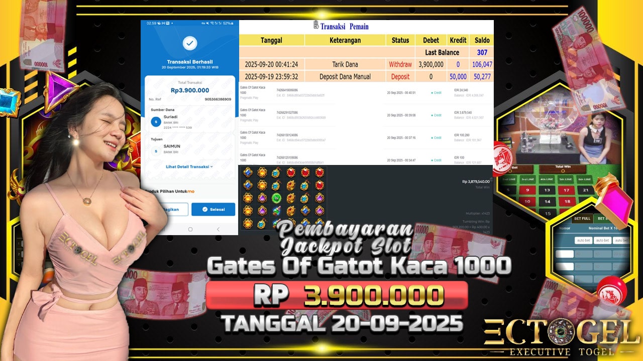 BUKTI JACKPOT SLOT GATES OF GATOT KACA 1000 TERPERCAYA DI INDONESIA TGL 20-09-2025