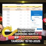 BUKTI JACKPOT SLOT MAHJONG WAYS TERPERCAYA DI INDONESIA TGL 15-10-2025