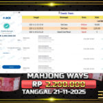 BUKTI JACKPOT MAHJONG WAYS TERPERCAYA DI INDONESIA TGL 21-11-2025