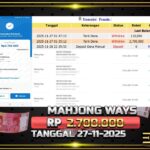 BUKTI JACKPOT SLOT MAHJONG WAYS TERPERCAYA DI INDONESIA TGL 27-11-2025
