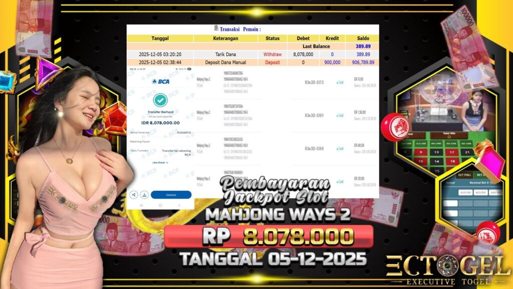 BUKTI JACKPOT SLOT MAHJONG WAYS 2 TERPERCAYA DI INDONESIA TGL 05-12-2025