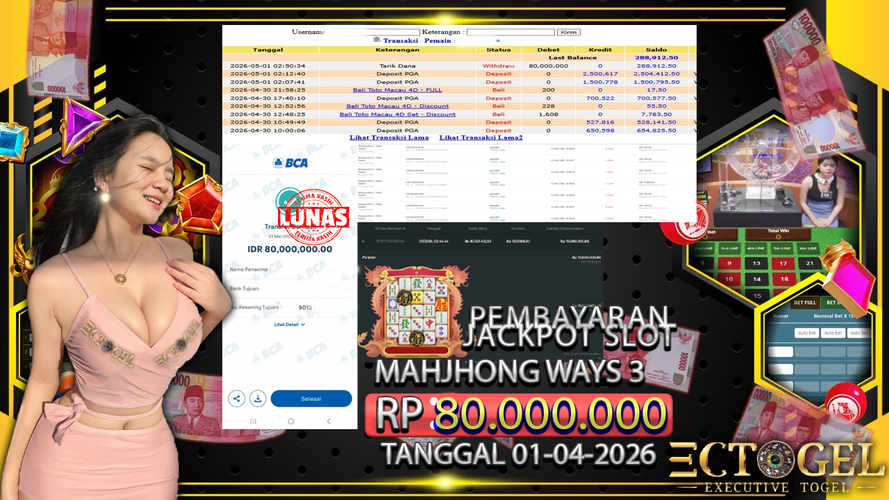 BUKTI JACKPOT SLOT PRAGMATIC PLAY MAHJHONG WAYS 3 TERPERCAYA DI INDONESIA TGL 01-05-2026