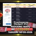 BUKTI JACKPOT SLOT MAHJONG WAYS TERPERCAYA DI INDONESIA TGL 06-09-2026