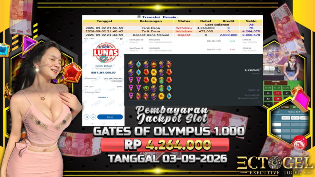 BUKTI JACKPOT SLOT PRAGMATIC PLAY GATES OF OLYMPUS 1.000 TERPERCAYA DI INDONESIA TGL 03-05-2026