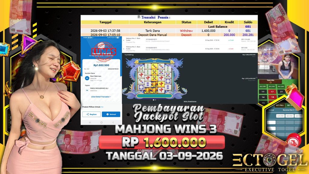 BUKTI JACKPOT SLOT MAHJONG WINS 3 TERPERCAYA DI INDONESIA TGL 03-05-2026