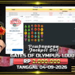 BUKTI JACKPOT SLOT PRAGMATIC PLAY GATES OF OLYMPUS 1.000 TERPERCAYA DI INDONESIA TGL 04-05-2026