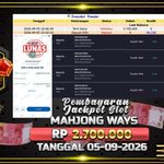 BUKTI JACKPOT SLOT MAHJONG WAYS TERPERCAYA DI INDONESIA TGL 05-09-2026
