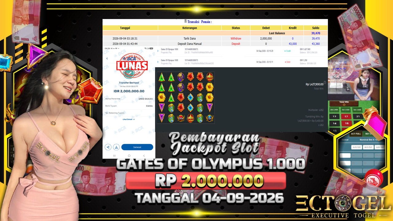 BUKTI JACKPOT SLOT PRAGMATIC PLAY GATES OF OLYMPUS 1.000 TERPERCAYA DI INDONESIA TGL 04-05-2026