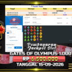 BUKTI JACKPOT SLOT GATES OF OLYMPUS 1.000 TERPERCAYA DI INDONESIA TGL 15-09-2026