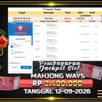 BUKTI JACKPOT SLOT MAHJONG WAYS TERPERCAYA DI INDONESIA TGL 12-09-2026