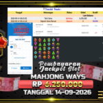 BUKTI JACKPOT SLOT MAHJONG WAYS TERPERCAYA DI INDONESIA TGL 14-09-2026