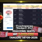BUKTI JACKPOT SLOT MAHJONG WAYS TERPERCAYA DI INDONESIA TGL 06-09-2026