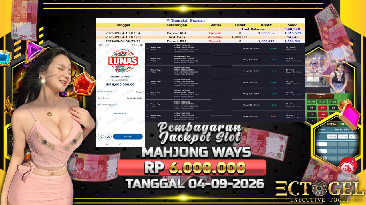 BUKTI JACKPOT SLOT MAHJONG WAYS TERPERCAYA DI INDONESIA TGL 04-05-2026
